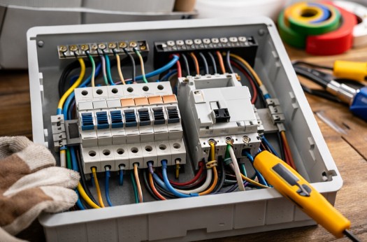 Quadro de luz, disjuntores, DR e DPS